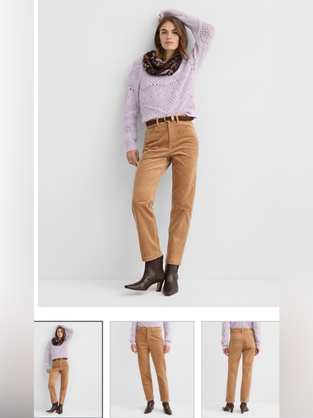 LOFT Straight Corduroy Pants Perfect Camel Size 24